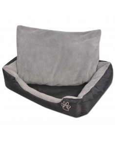 Cuccia per Cani con Cuscino Imbottito Taglia M Nero 2