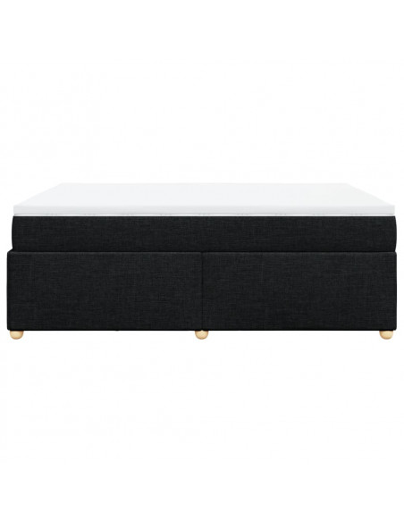 Giroletto a Molle con Materasso Nero 160x200 cm in Tessuto