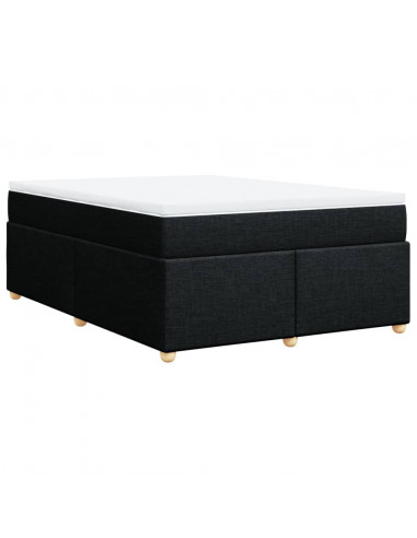 Giroletto a Molle con Materasso Nero 160x200 cm in Tessuto