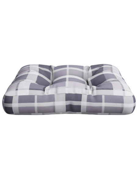 Cuscino per Pallet Grigio a Quadri in Tessuto