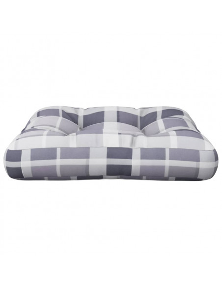 Cuscino per Pallet Grigio a Quadri in Tessuto