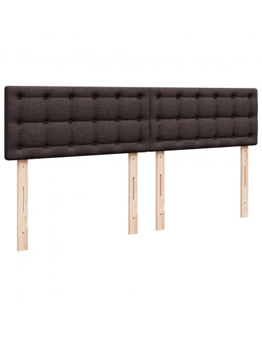 Giroletto a Molle con Materasso Marrone Scuro 180x200cm Tessuto