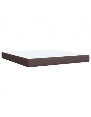 Giroletto a Molle con Materasso Marrone Scuro 180x200cm Tessuto