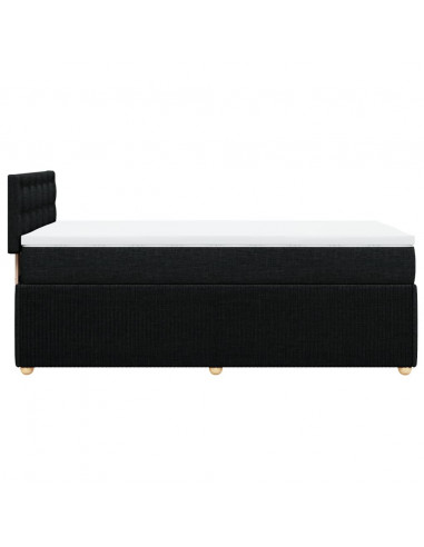 Giroletto a Molle con Materasso Nero 90x200 cm in Tessuto