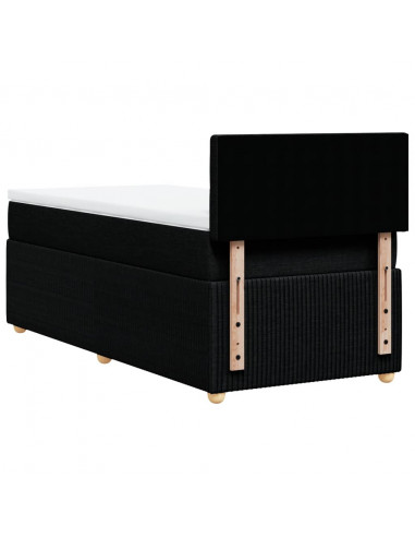 Giroletto a Molle con Materasso Nero 90x200 cm in Tessuto