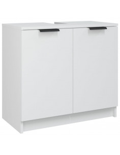 Armadietto da Bagno Bianco 64,5x33,5x59 cm in Legno Multistrato 2