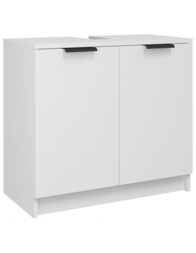 Armadietto da Bagno Bianco 64,5x33,5x59 cm in Legno Multistrato