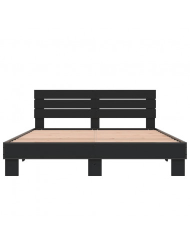 Giroletto Nero 150x200 cm in Legno Multistrato e Metallo