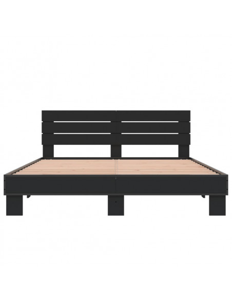 Giroletto Nero 150x200 cm in Legno Multistrato e Metallo