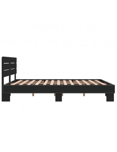 Giroletto Nero 150x200 cm in Legno Multistrato e Metallo