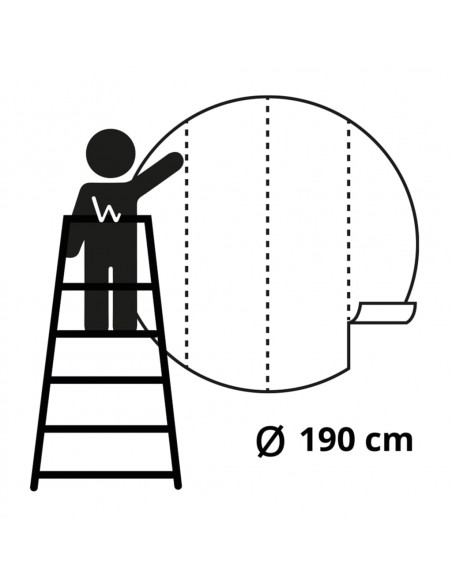 WallArt Cerchio Carta da Parati Skyline by Night 190 cm