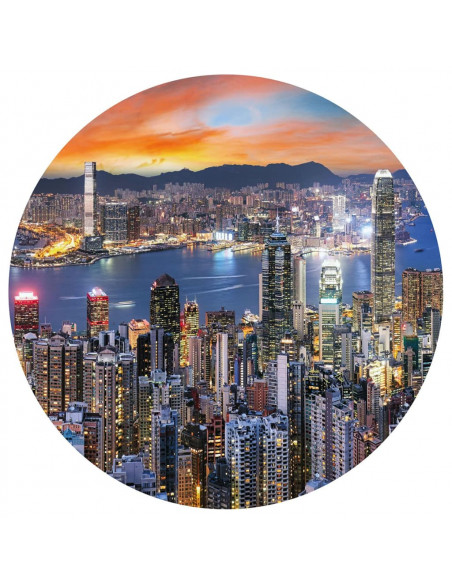 WallArt Cerchio Carta da Parati Skyline by Night 190 cm