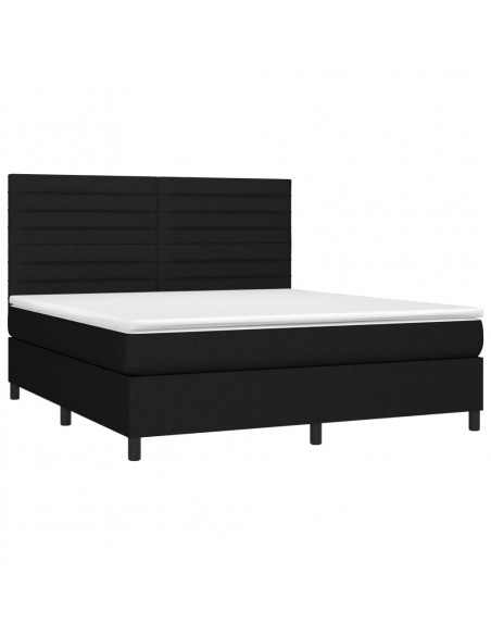 Giroletto a Molle con Materasso Nero 160x200 cm in Tessuto