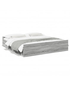 Giroletto Cassetti Grigio Sonoma 180x200 cm Legno Multistrato 2