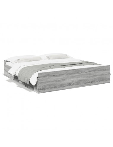 Giroletto Cassetti Grigio Sonoma 180x200 cm Legno Multistrato