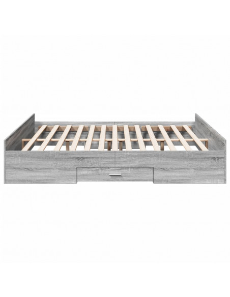 Giroletto Cassetti Grigio Sonoma 180x200 cm Legno Multistrato