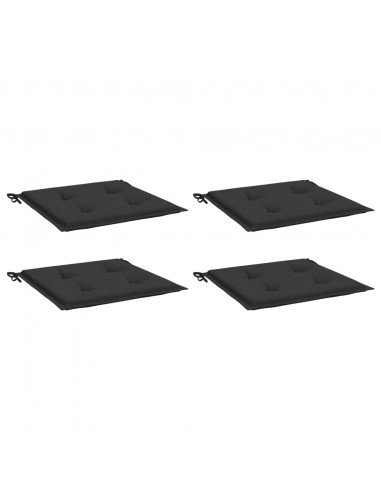 Cuscini per Sedia 4 pz Neri 40x40x3 cm in Tessuto Oxford