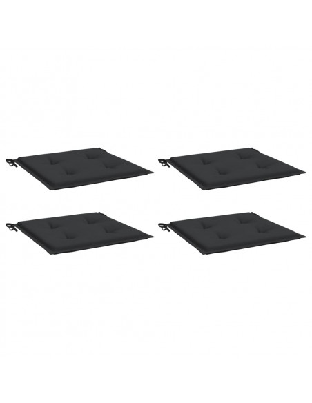 Cuscini per Sedia 4 pz Neri 40x40x3 cm in Tessuto Oxford