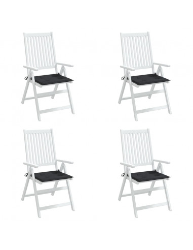 Cuscini per Sedia 4 pz Neri 40x40x3 cm in Tessuto Oxford