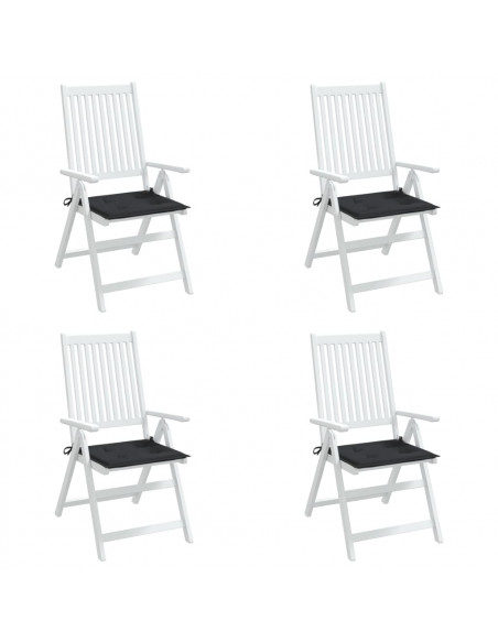 Cuscini per Sedia 4 pz Neri 40x40x3 cm in Tessuto Oxford