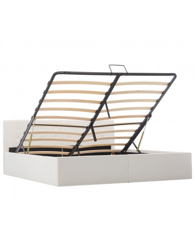 Giroletto con Contenitore Idraulico Bianco Similpelle 160x200 cm