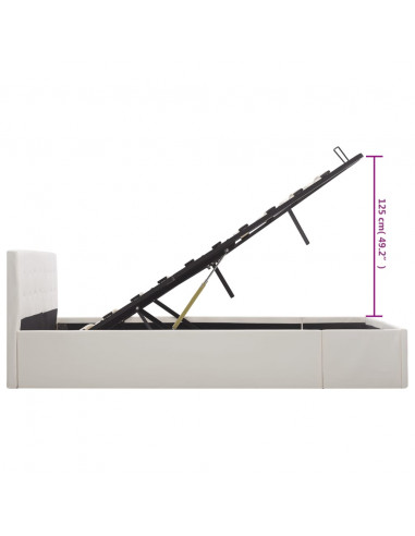 Giroletto con Contenitore Idraulico Bianco Similpelle 160x200 cm