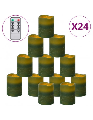 Candele Senza Fiamma a LED con Telecomando 24 pz Bianco Caldo