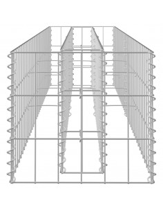 Gabbione Letto Rialzato in Acciaio Zincato 180x30x30 cm
