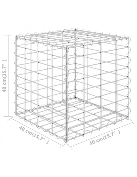 Gabbione Letto Rialzato a Cubo in Filo di Acciaio 40x40x40 cm