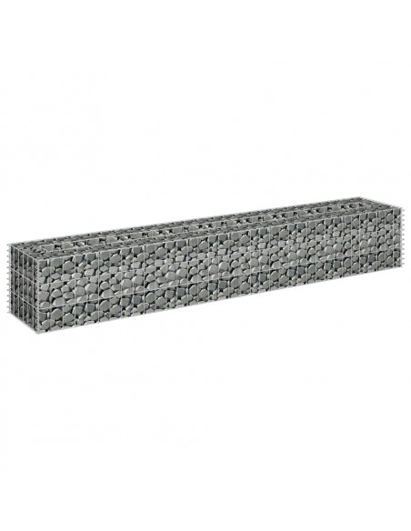 Gabbione Letto Rialzato in Acciaio Zincato 180x30x30 cm