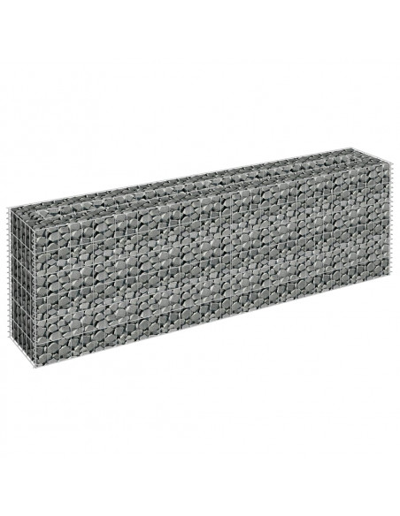 Gabbione Letto Rialzato in Acciaio Zincato 180x30x60 cm