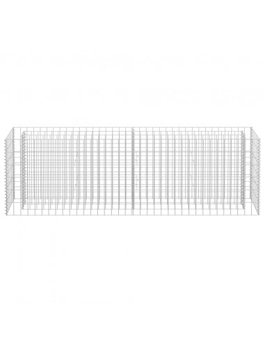 Gabbione Letto Rialzato in Acciaio Zincato 180x30x60 cm