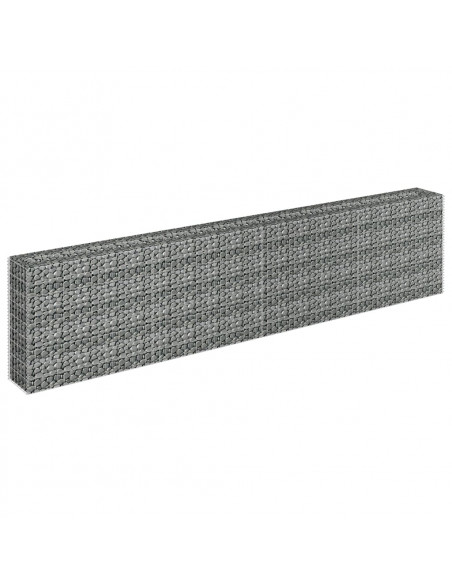 Gabbione Letto Rialzato in Acciaio Zincato 360x30x90 cm