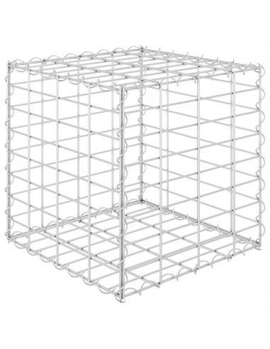 Gabbione Letto Rialzato a Cubo in Filo di Acciaio 40x40x40 cm