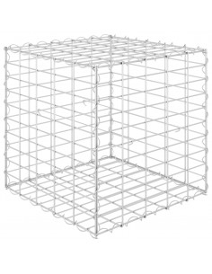 Gabbione Letto Rialzato a Cubo in Filo di Acciaio 50x50x50 cm 2