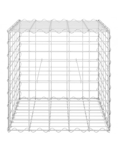 Gabbione Letto Rialzato a Cubo in Filo di Acciaio 50x50x50 cm