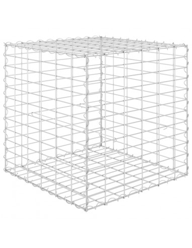 Gabbione Letto Rialzato a Cubo in Filo di Acciaio 60x60x60 cm