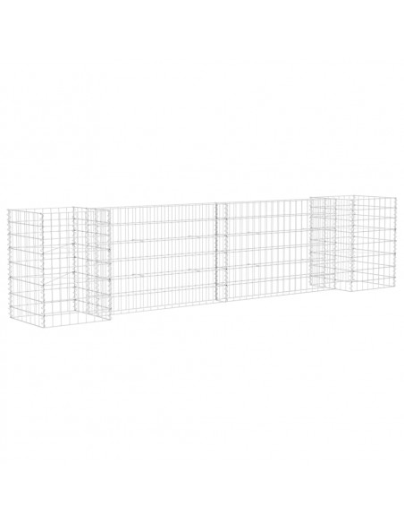 Gabbione Fioriera ad "H" in Filo di Acciaio 260x40x60 cm