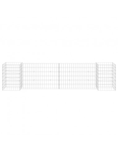 Gabbione Fioriera ad "H" in Filo di Acciaio 260x40x60 cm