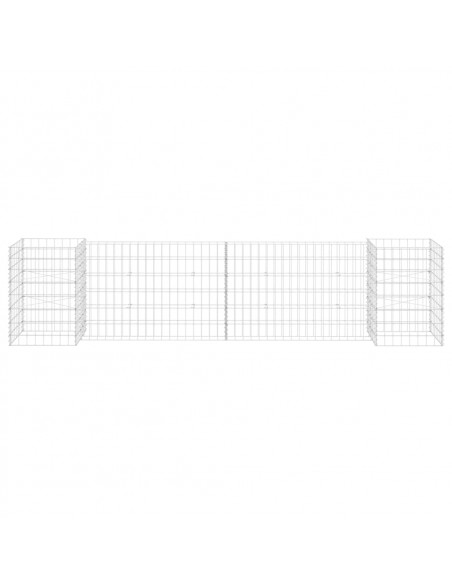 Gabbione Fioriera ad "H" in Filo di Acciaio 260x40x60 cm