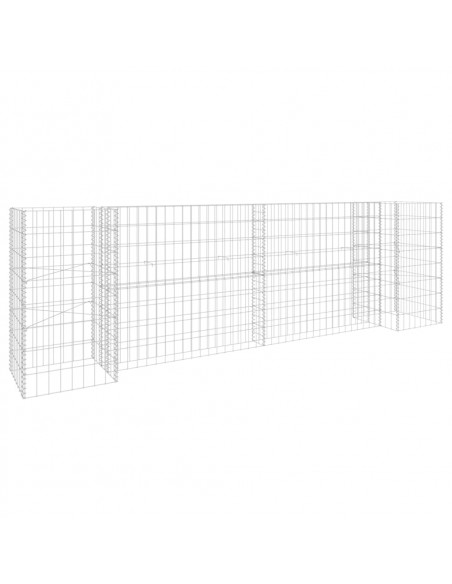 Gabbione Fioriera ad "H" in Filo di Acciaio 260x40x80 cm