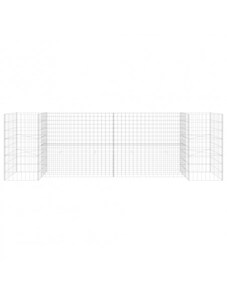 Gabbione Fioriera ad "H" in Filo di Acciaio 260x40x80 cm
