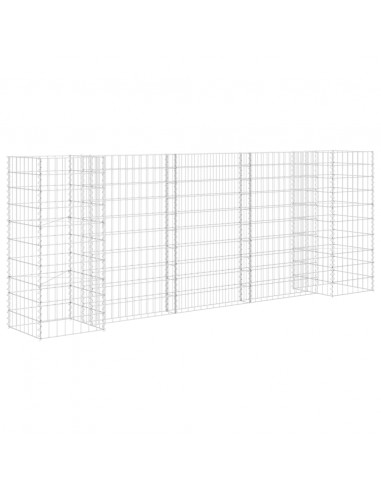 Gabbione Fioriera ad "H" in Filo di Acciaio 260x40x100 cm