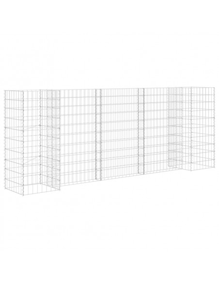 Gabbione Fioriera ad "H" in Filo di Acciaio 260x40x100 cm