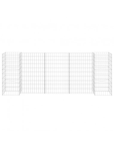 Gabbione Fioriera ad "H" in Filo di Acciaio 260x40x100 cm