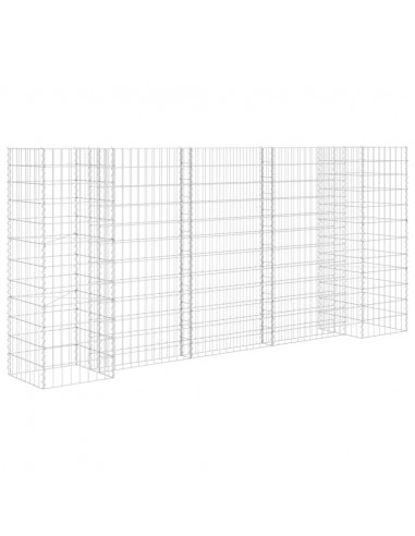 Gabbione Fioriera ad "H" in Filo di Acciaio 260x40x120 cm
