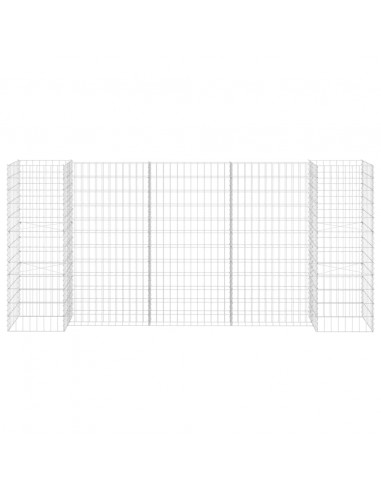 Gabbione Fioriera ad "H" in Filo di Acciaio 260x40x120 cm