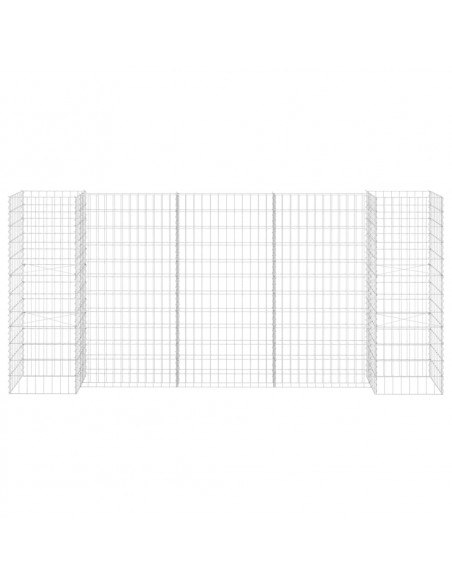 Gabbione Fioriera ad "H" in Filo di Acciaio 260x40x120 cm