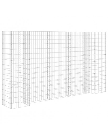 Gabbione Fioriera ad "H" in Filo di Acciaio 260x40x150 cm