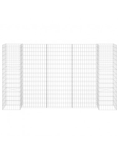 Gabbione Fioriera ad "H" in Filo di Acciaio 260x40x150 cm